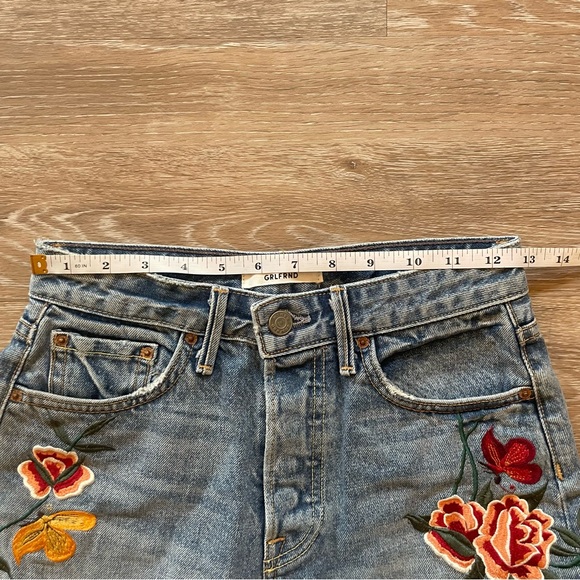GRLFRND Cindy Rising Sun Floral Embroidered Cut Off Shorts size 23 - Picture 12 of 17